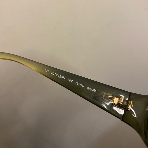 Gucci Vintage Green Sunglasses 2456 / S Gently Used 1990s - Picture 5 of 6
